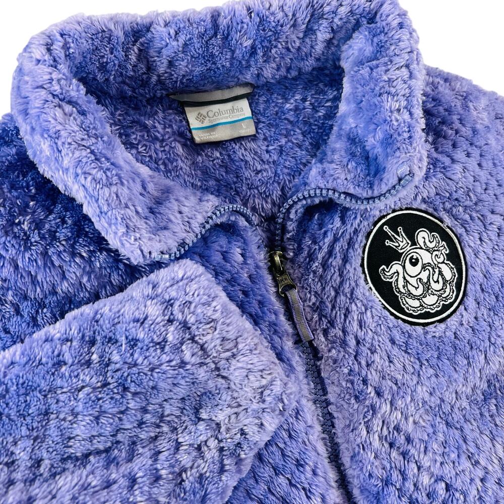 Columbia Sherpa Fleece Jacket Purple Girls L FairyCore Whimsigoth CottageCore